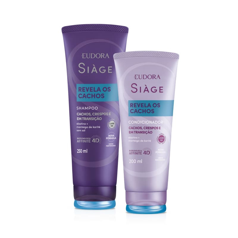 Combo Siàge Revela Os Cachos: Shampoo 250ml + Condicionador 200ml | Eudora (BR)