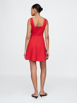Linen-Blend Mini Dress | Gap (US)