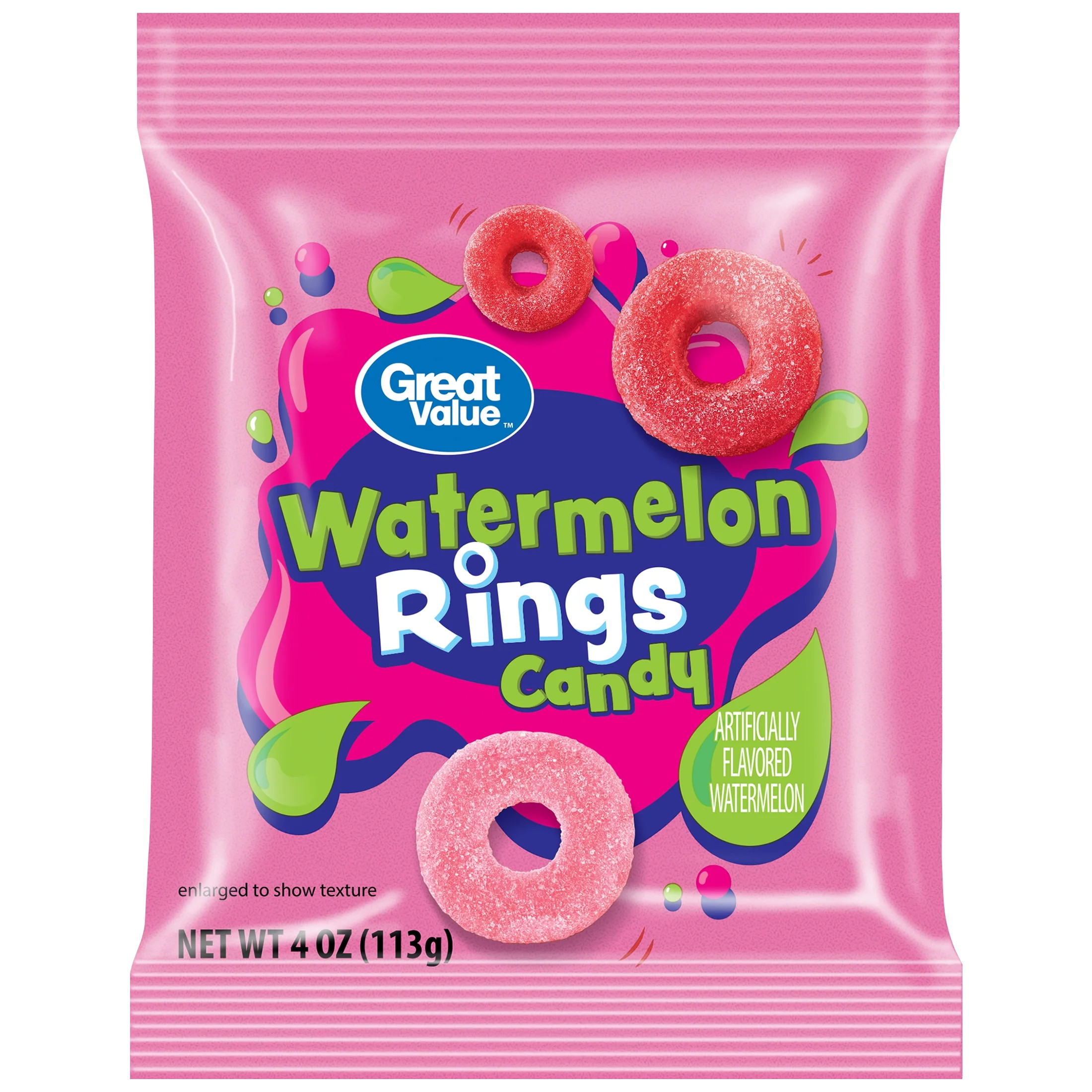 Great Value Watermelon Rings Gummy Candy, 4 oz | Walmart (US)