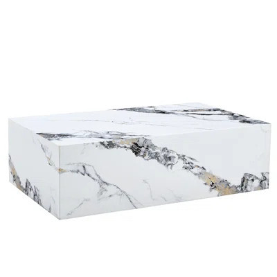 Marble Pattern MDF Coffee Table - Luxurious Design, Perfect Living Room Accent - Stylish And Durable Design. Suitable For Various Situations And Scene | Wayfair North America