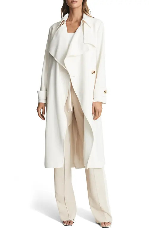 Reiss Victoria Trench Coat in White at Nordstrom, Size 10 Us | Nordstrom