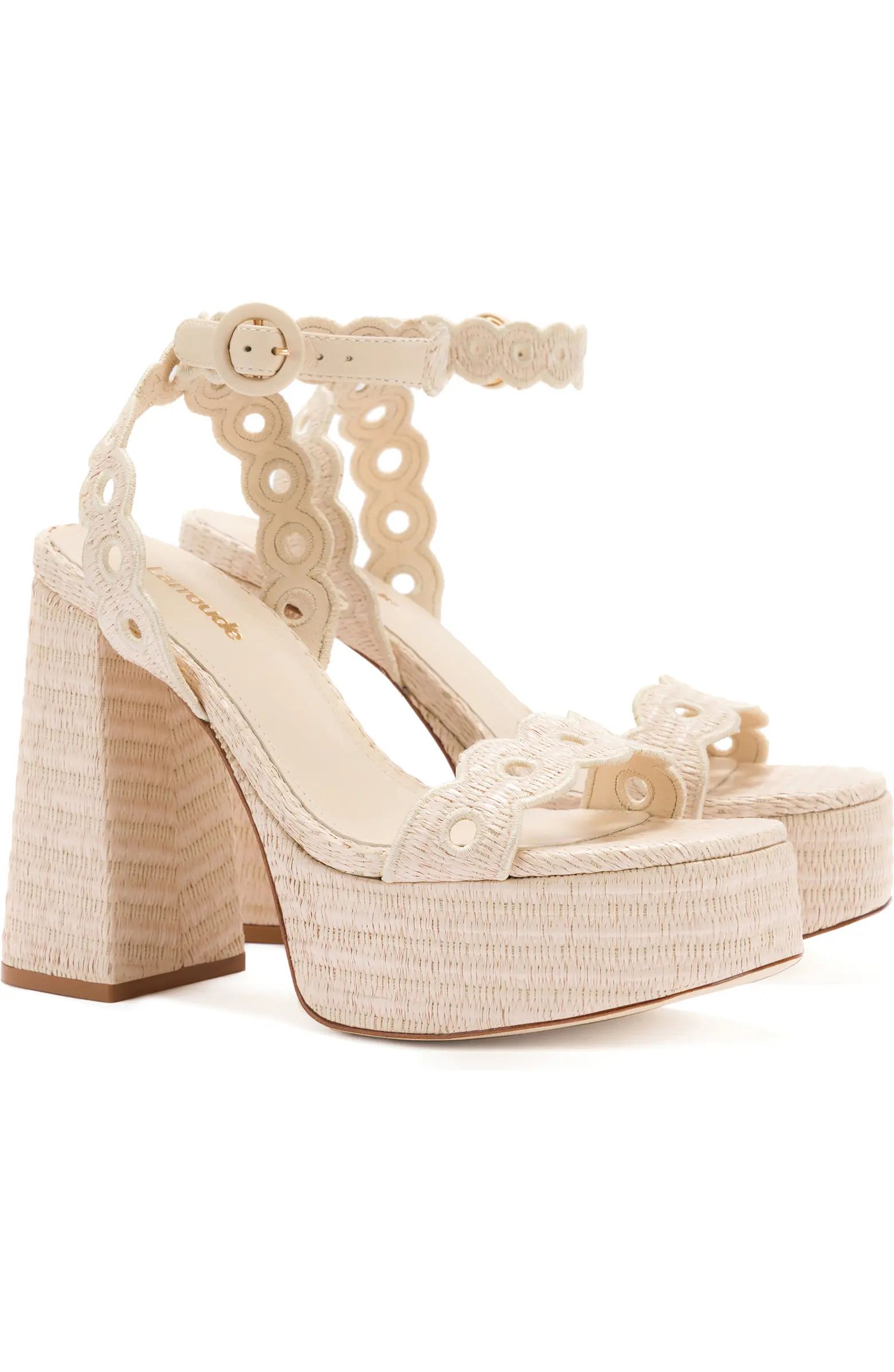 Dolly Embroidered Raffia Platform Sandal (Women) | Nordstrom