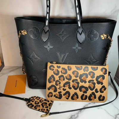 Louis Vuitton Wild At Heart Jungle Empreinte Leather Neverfull MM noir black bag | eBay US