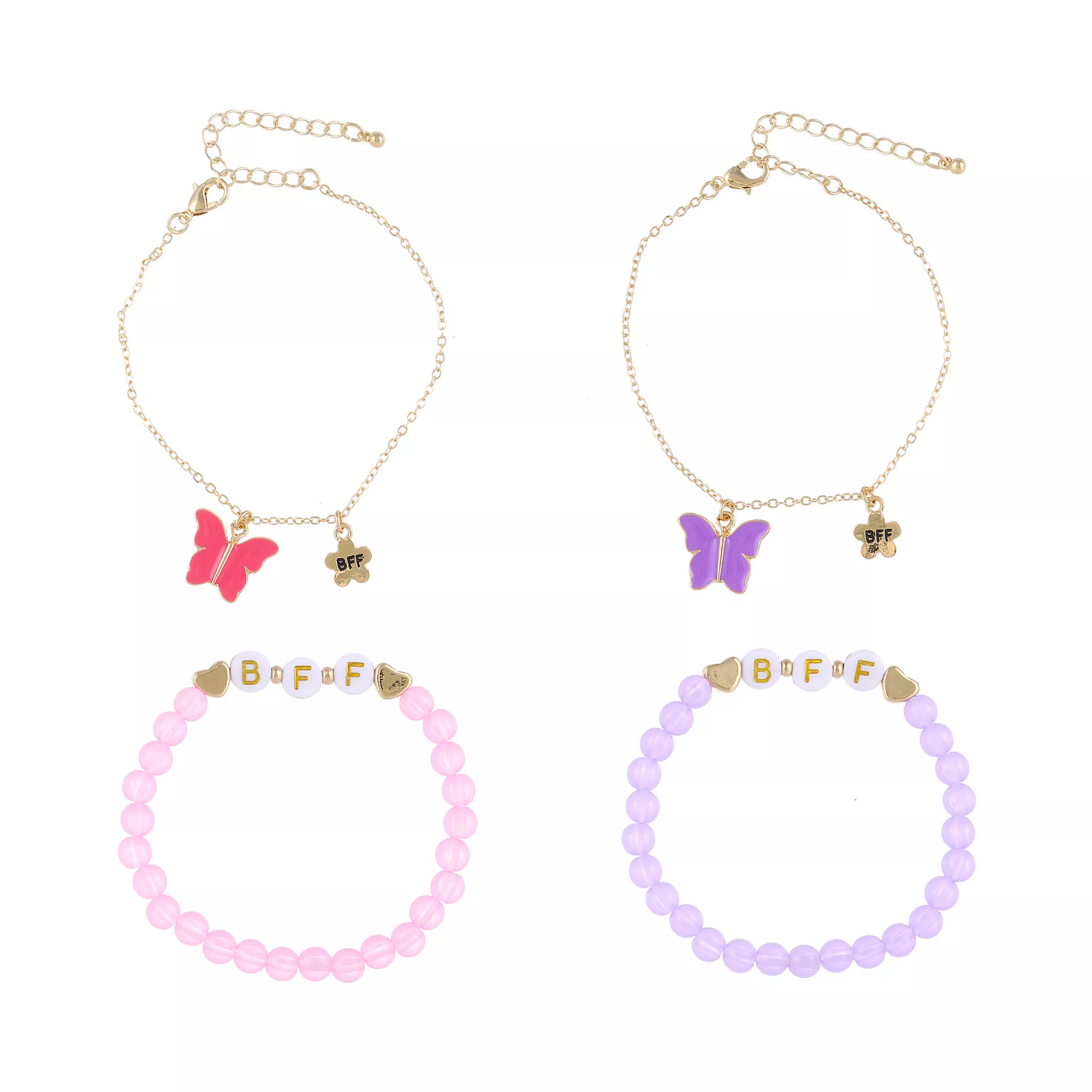 Girls Limited Too 4-pk. Butterfly BFF Bracelet Set | Kohl's