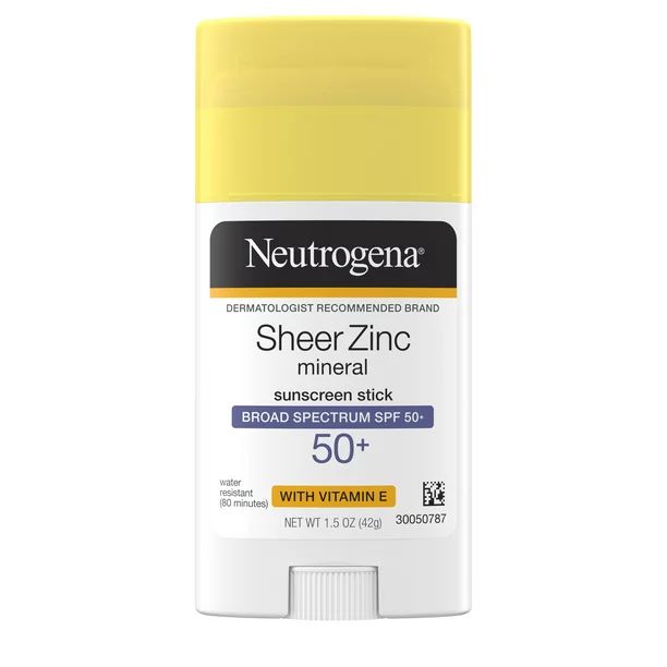 Neutrogena Sheer Zinc Oxide Mineral Sunscreen Stick, SPF 50+, 1.5 oz | Walmart (US)