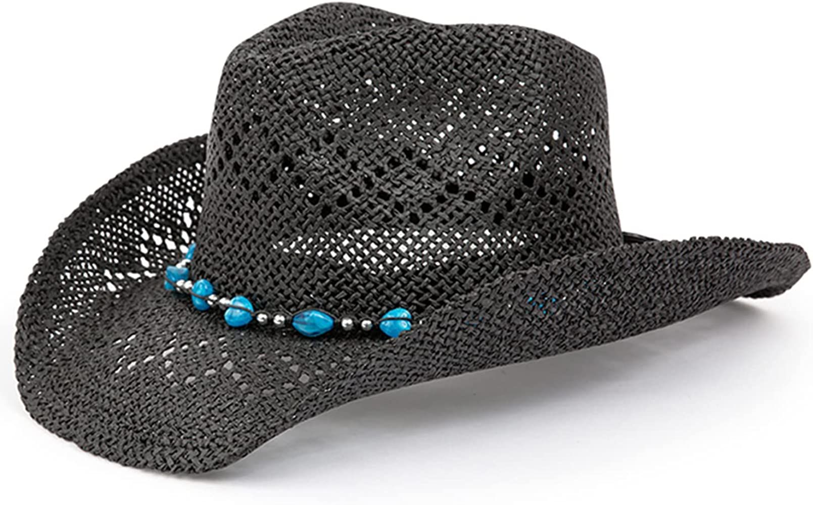 TOVOSO Western Cowgirl Hat, Straw Cowboy Hat for Women with Shapeable Brim, Beaded Hearts Trim, S... | Amazon (US)