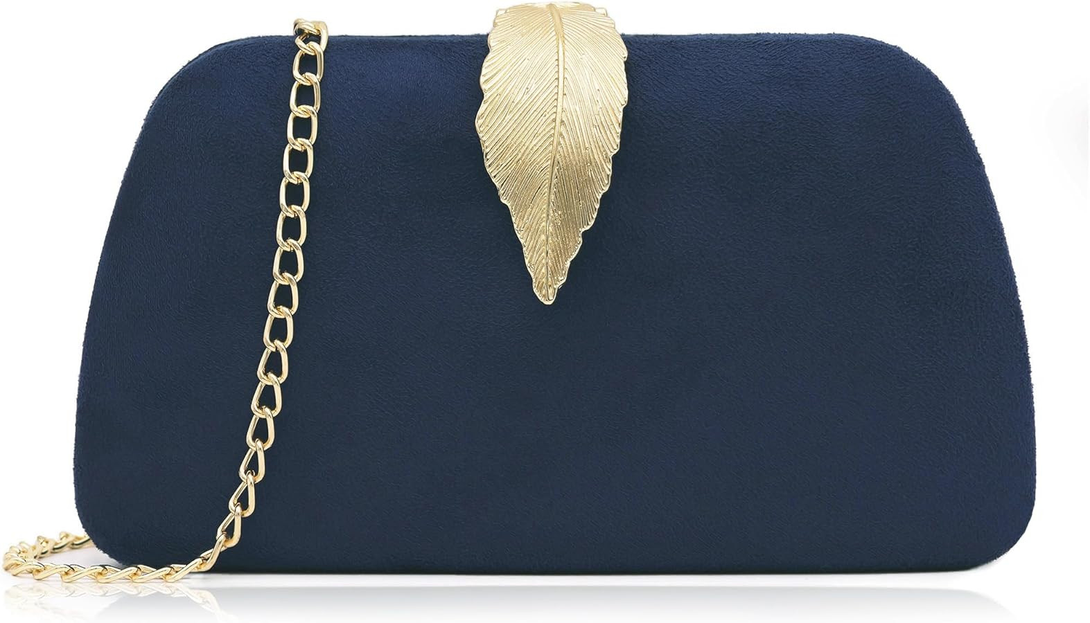 Milisente Clutch Purses For Women, Solid Suede Evening Clutch Bag Shoulder Bag With Metallic Leav... | Amazon (US)