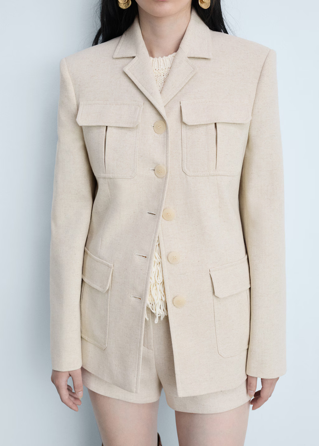 Pocketed cotton jacket | MANGO (US)
