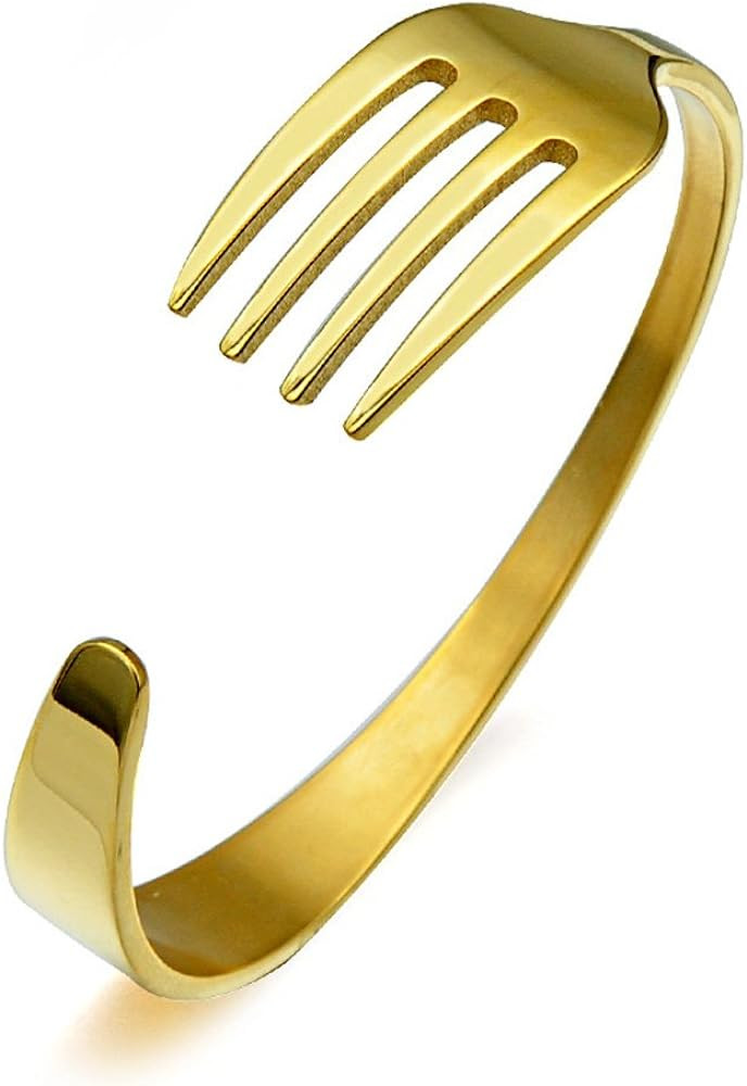 AOCHEE Fork Bracelet Stainless Steel Fork Bracelets for Men Fork Cuff Bangle Bracele | Amazon (US)