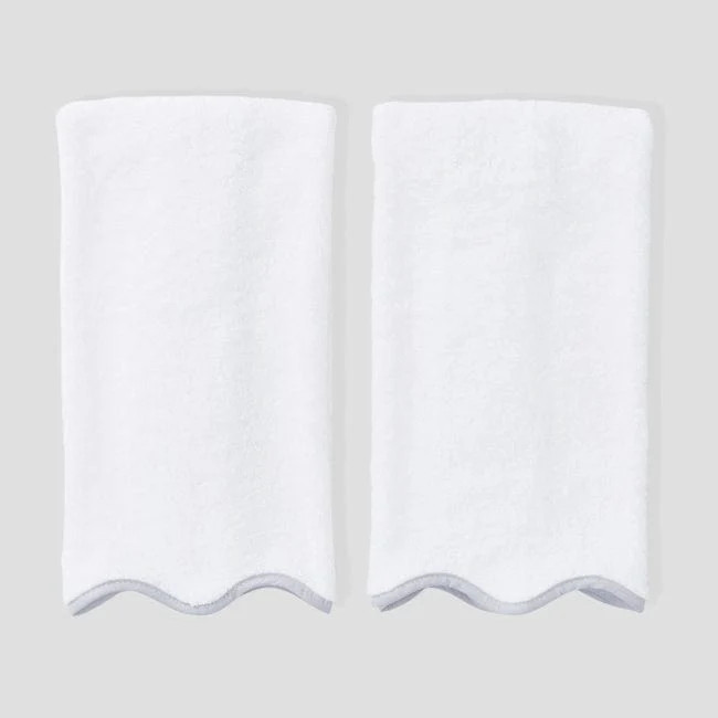 Scallop Bath Hand Towels (pair) | Weezie Towels