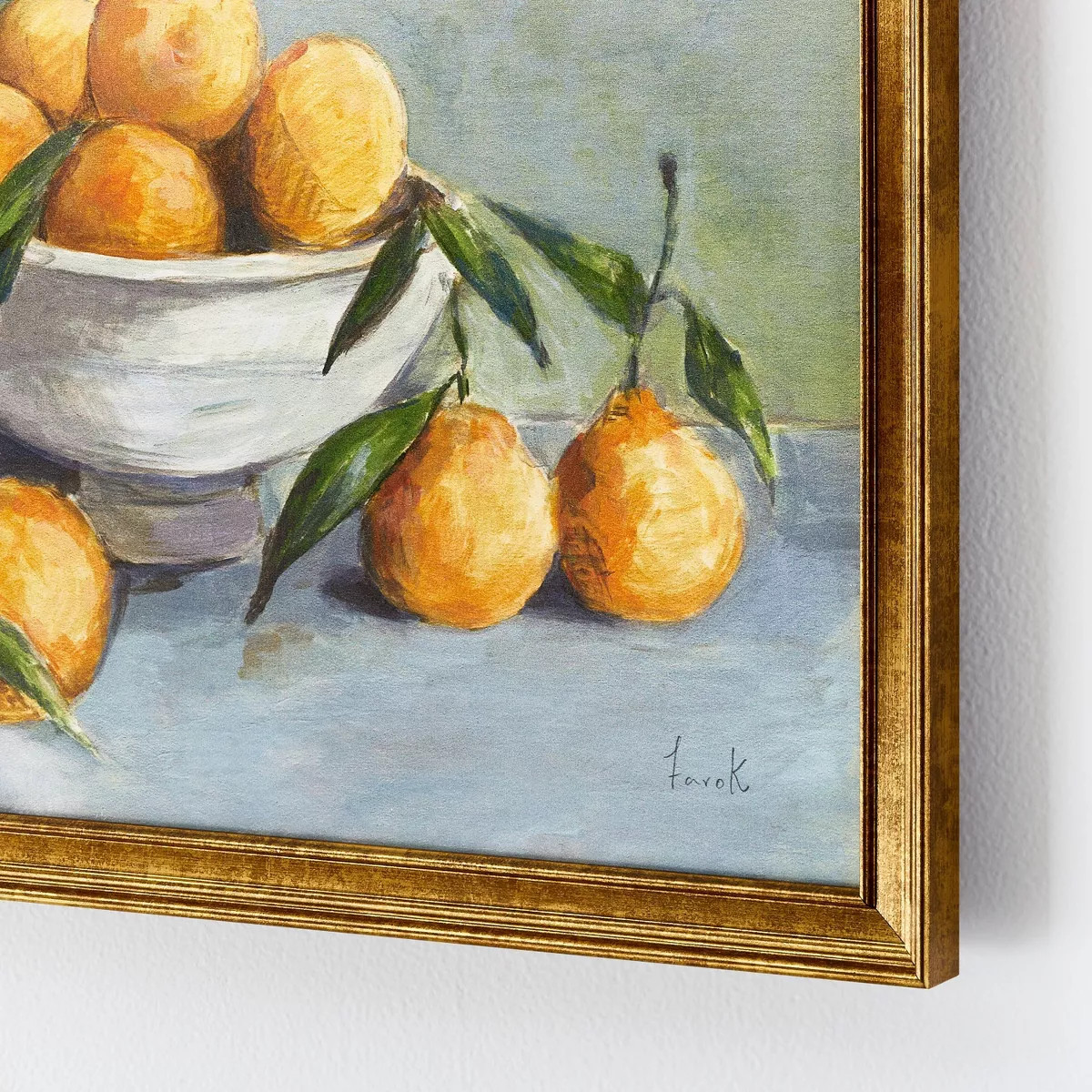 18" x 14" Citrus Harvest Framed Wall Canvas Antique Gold - Threshold™ designed with Studio McGe... | Target