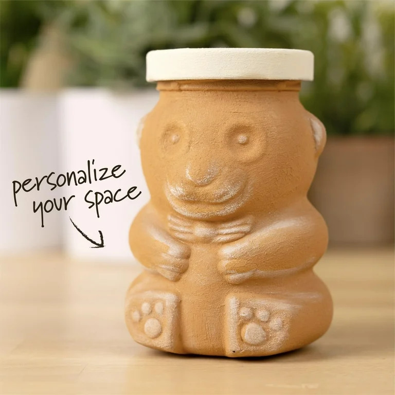 Plaid Surfaces Glass Bear Jar with Lid, 6.08 oz Customizable Jar for DIY Arts and Crafts | Walmart (US)