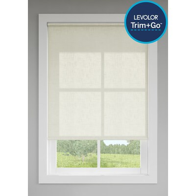 LEVOLOR  Trim+Go 73-in x 72-in Cream Linen Light Filtering Cordless Roller Shade | Lowe's