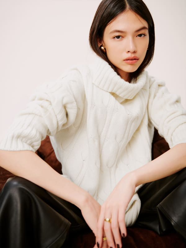 Siro Regenerative Wool Cable Sweater | Reformation (Global)