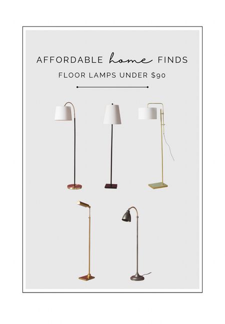 Affordable floor lamps under $90. 

Black floor lamp, brass lamp, affordable home, interior decor, lighting, living room, bedroom, 

#LTKhome #LTKsalealert #LTKunder100