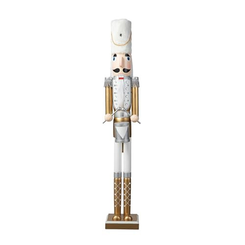 Glitzhome 42" Christmas Soldier Nutcracker-Wooden Deluxe Gold Dressed Nutcracker for Festive Christmas Party Indoor Winter Home Fireplace Decor | Amazon (US)