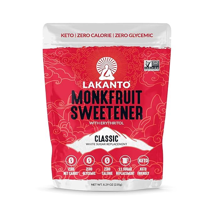 Lakanto Classic Monkfruit Sweetener - 1:1 White Sugar Substitute, Zero Calorie, Keto Diet Friendl... | Amazon (US)