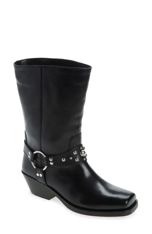 Isabel Marant Antya Studded Biker Boot in Black at Nordstrom, Size 11Us | Nordstrom