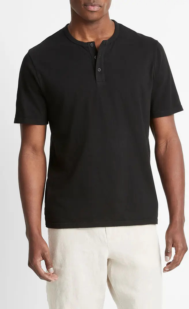 Vince Garment Dyed Short Sleeve Henley | Nordstrom | Nordstrom