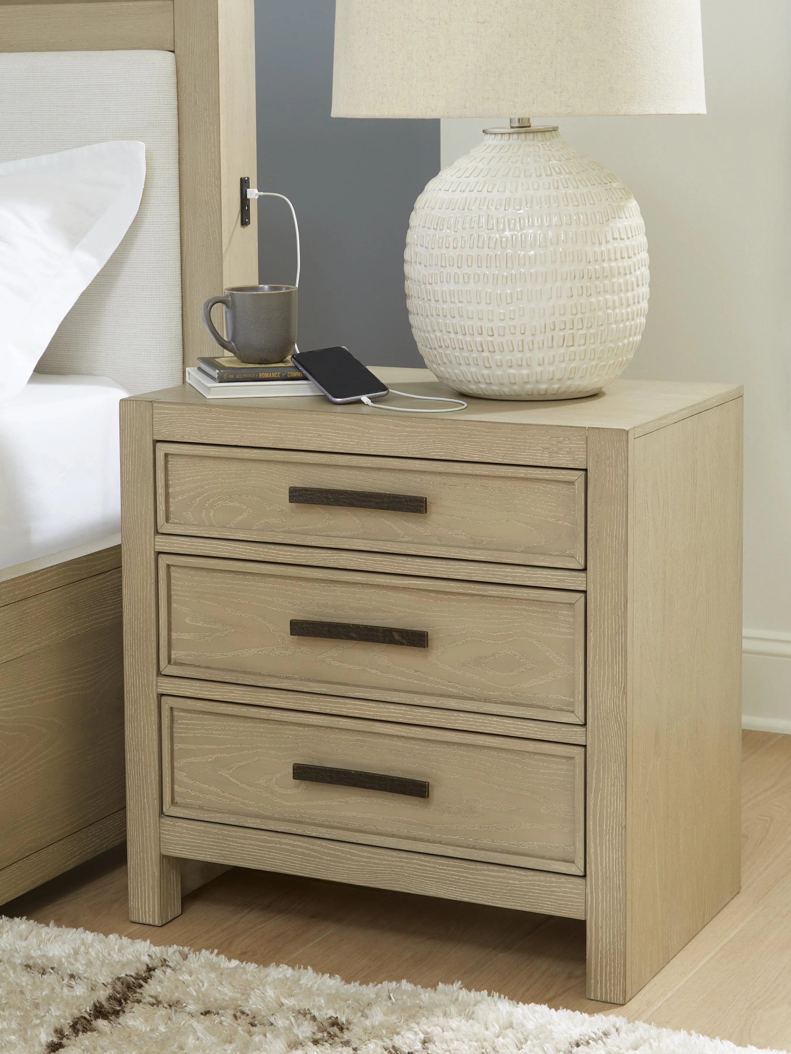Calmoro 26" 3 Drawer Nightstand | Ashley | Ashley