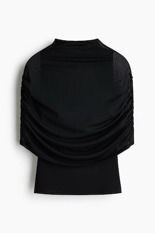 H & M - Cape-Detail Jersey Top - Black | H&M (US + CA)