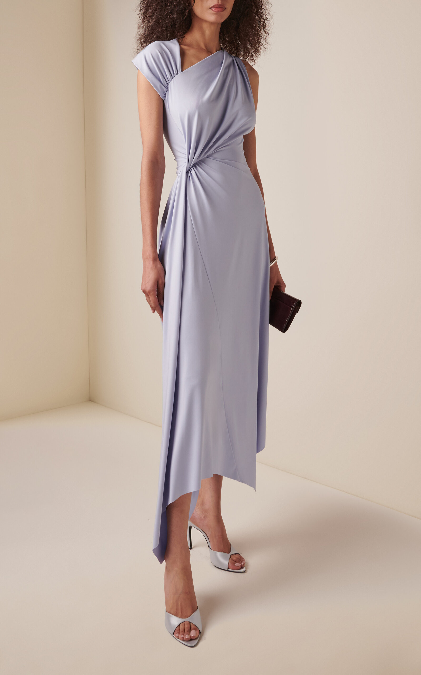 Asymmetrical Twist-Detailed Midi Dress | Moda Operandi (Global)
