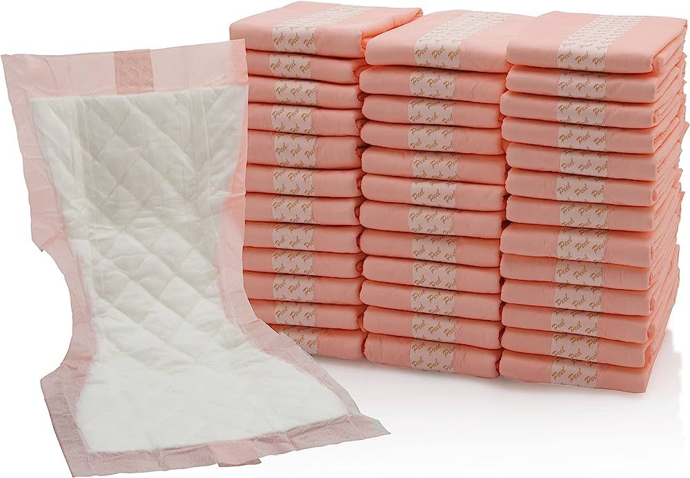 Extra Large Super-Absorbent Contoured Hospital Style Pad Liners [Pack of 40] 7" Wide X 14" Long -... | Amazon (US)