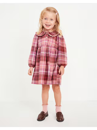 Long-Sleeve Flannel Collared Dress for Toddler Girls | Old Navy (US)