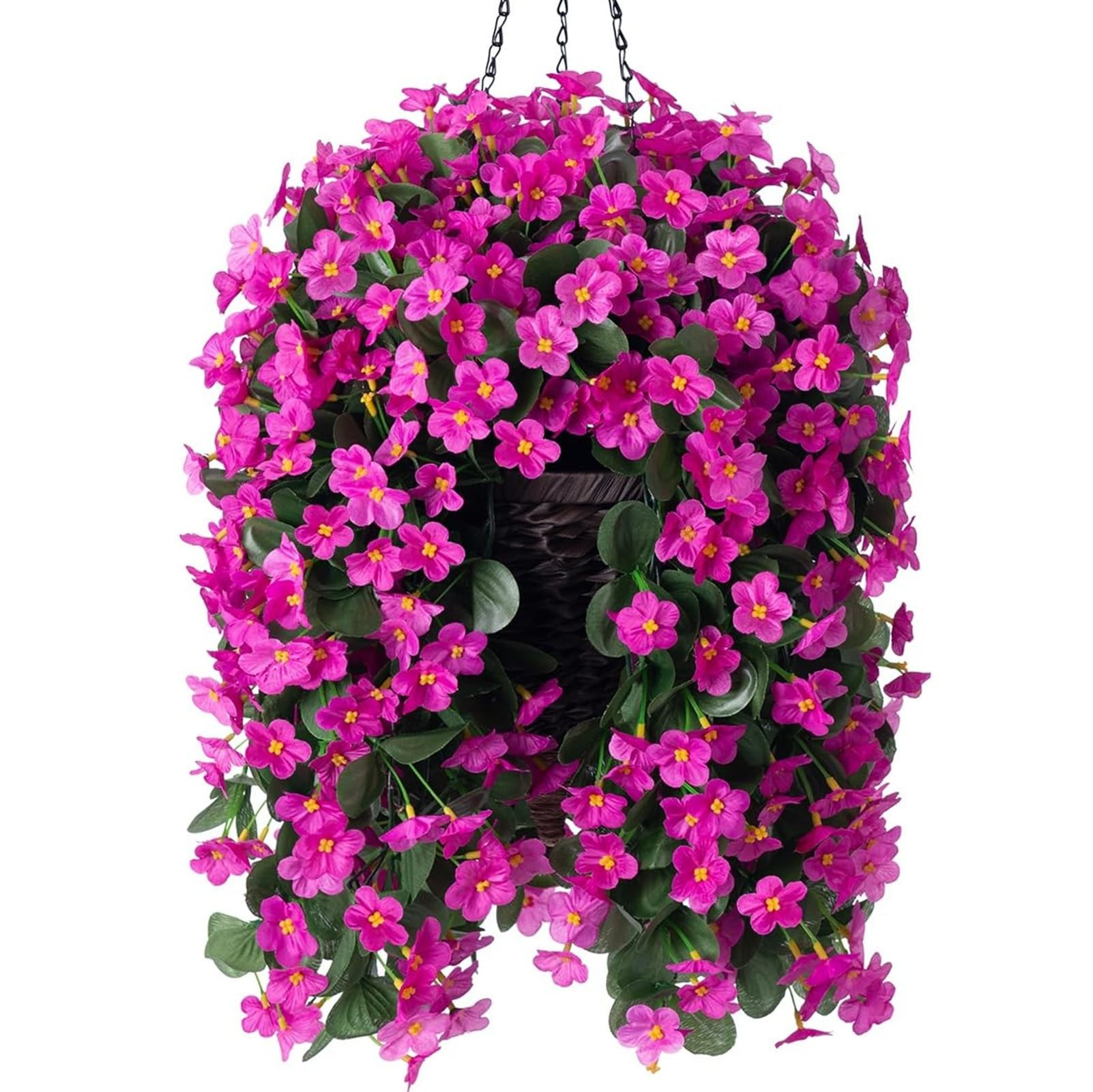 Artificial Fake Hanging Flowers Plants Baskets for Outdoor Spring Decoration, Faux Silk Fuchsia T... | Amazon (US)