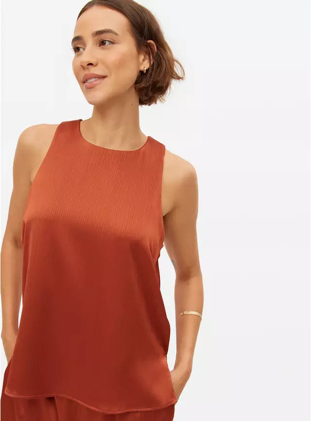 Rust Satin Sleeveless Co-ord Shell Top 14 | Tu Clothing