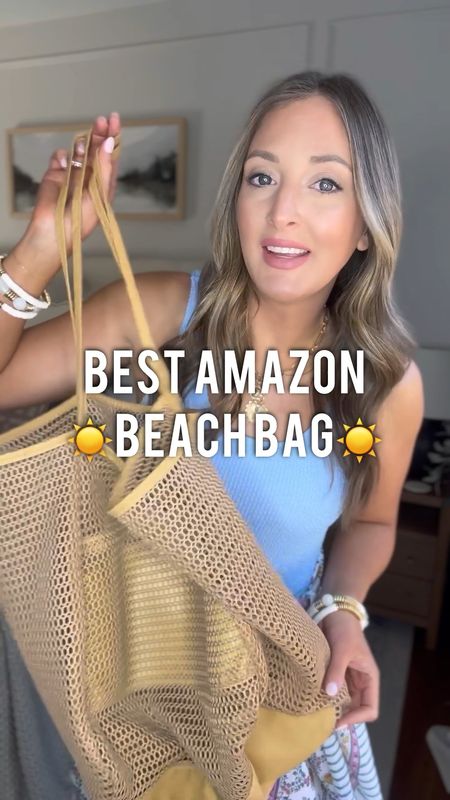 Amazon beach bag that fits so much, is mesh so easy to clean and folds up super compact perfect for travel! 

#LTKVideo #LTKtravel #LTKswim