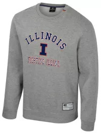 Colosseum Men's Illinois Fighting Illini Heather Grey Zion Fleece Crew Sweatshirt | DICK'S Sporting Goods