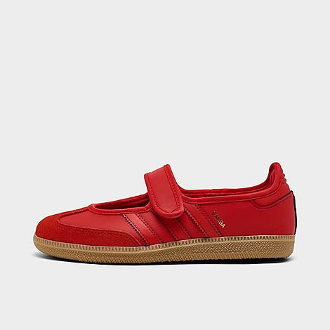 adidas Girls' Big Kids Originals Samba Jane Casual Shoes in Red/Red/Gum Size: 5.5 | Finish Line (US)