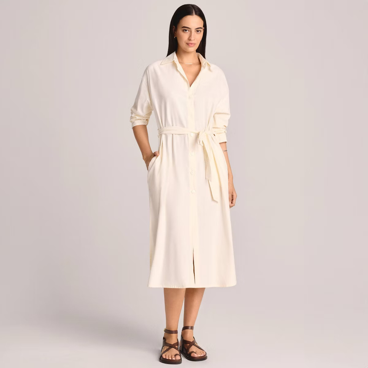 Vitamin A Women's Twill Midi Cover Up Dress with Belt | Target