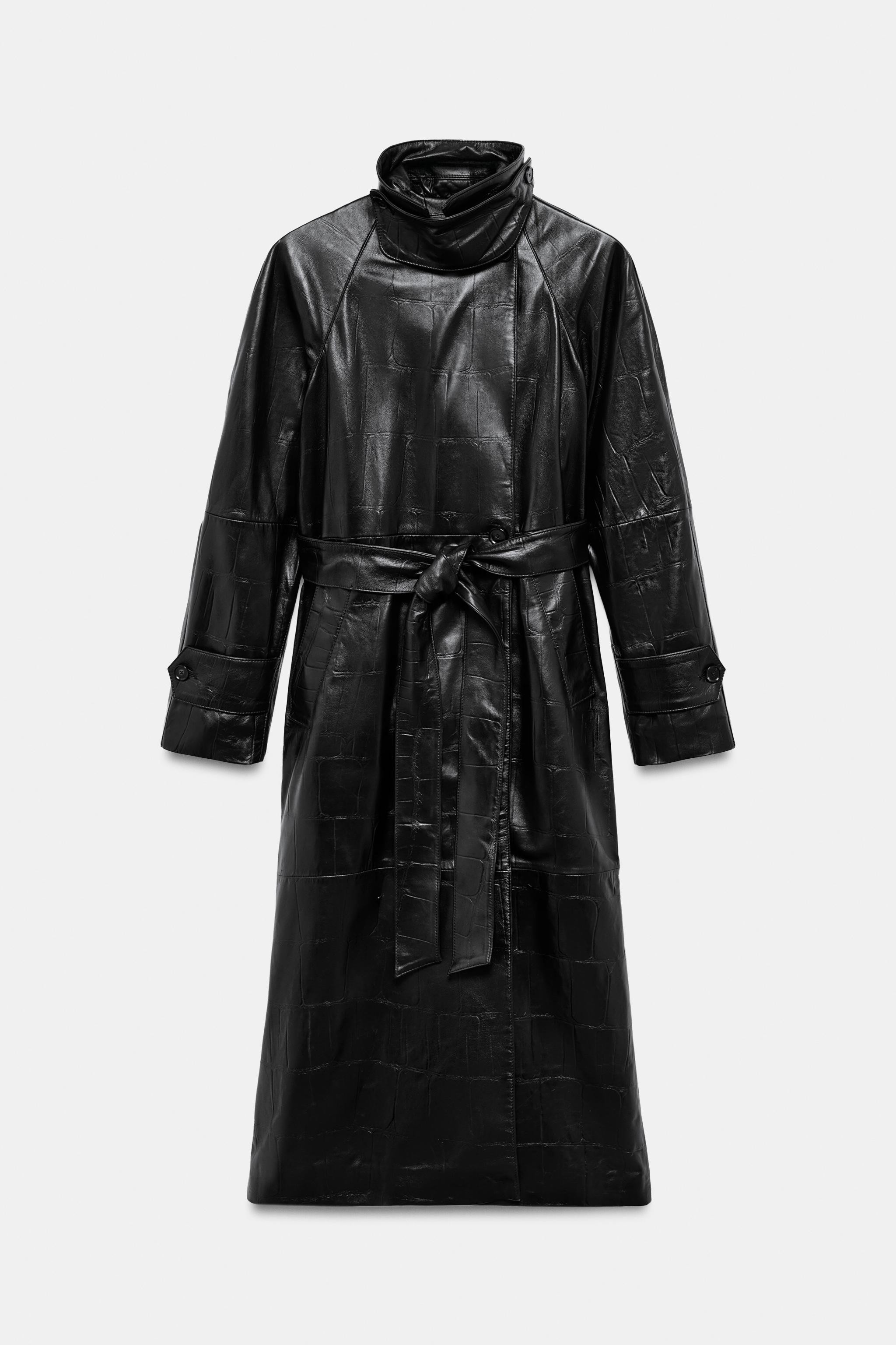 100% LEATHER LONG TRENCH COAT ZW COLLECTION | Zara US