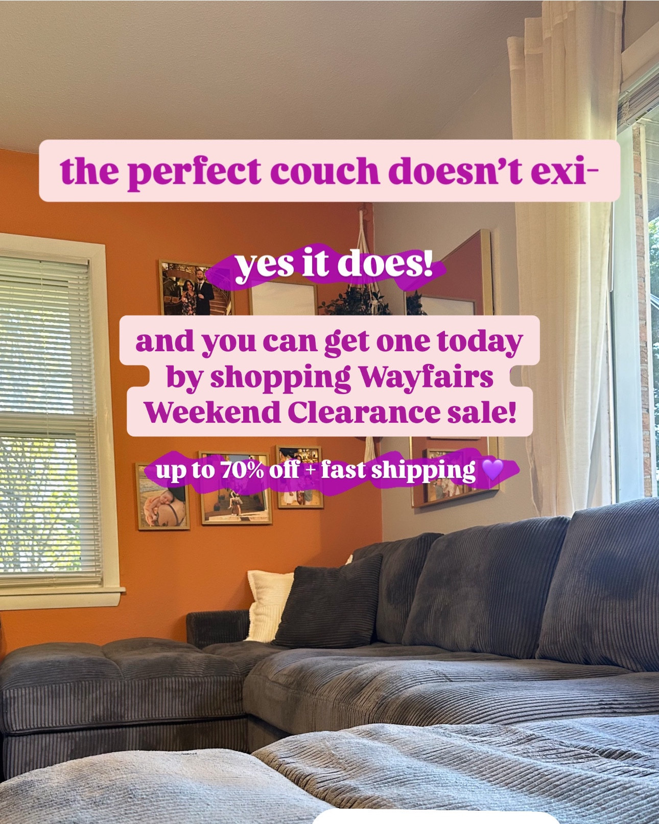 When we were purchasing a new couch we wanted something that was comfortable, good quality and affordable so we shopped Wayfair. You can shop Wayfairs Weekend Clearance Sale today and get up to 70% off with fast shipping! 🫶🏼  #Wayfair #ad #Wayfairpartner