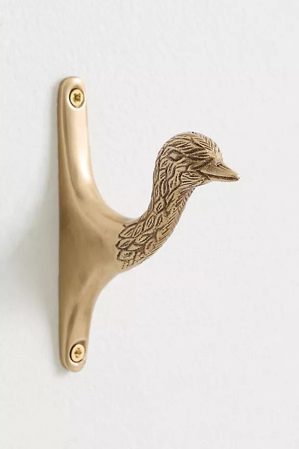 Mallard Duck Brass Bath Hook | Anthropologie (US)