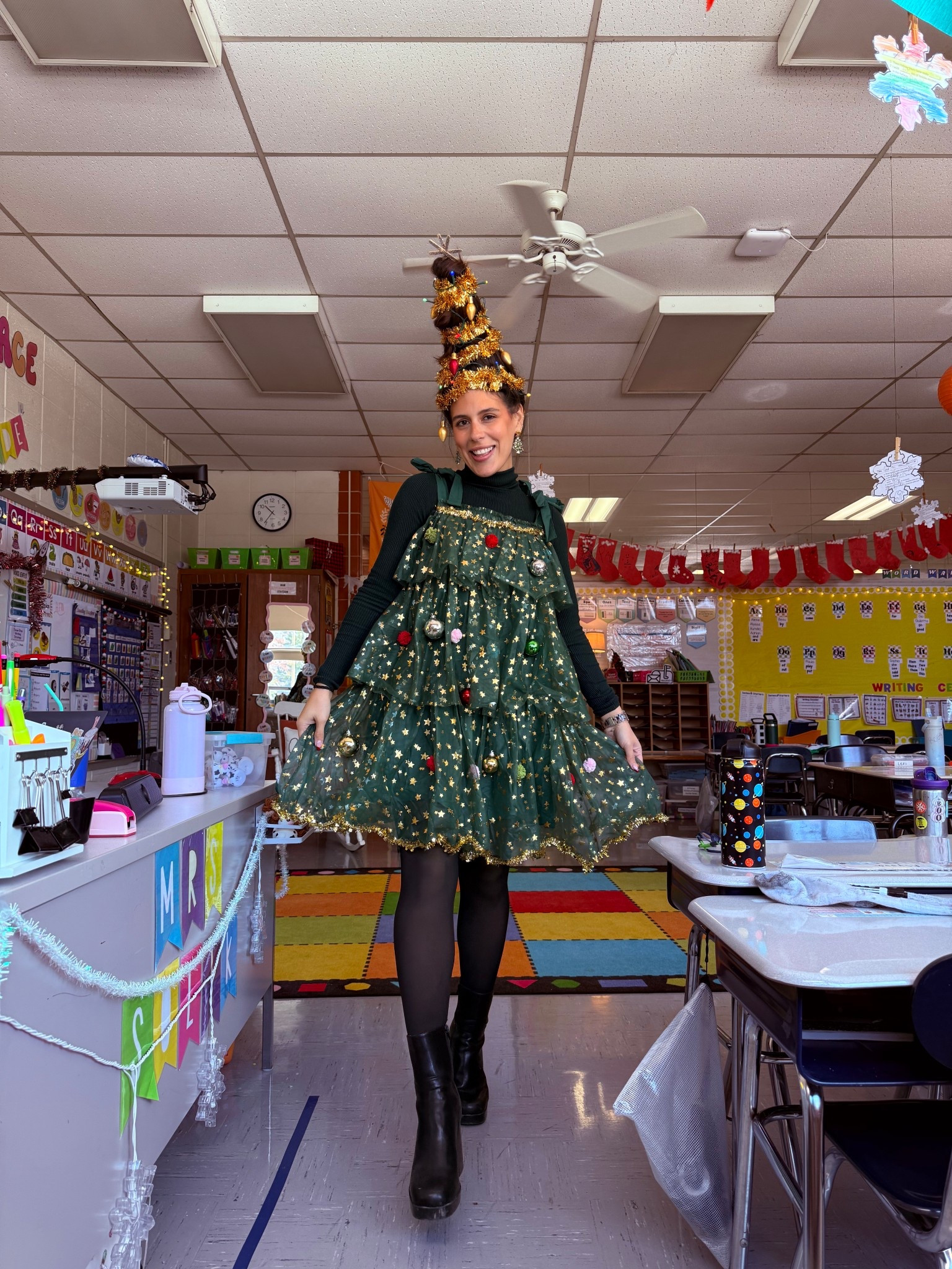 My annual Christmas tree hair & dress!!! Bought the dress on Amazon but added ornaments and tinsel!!

#LTKootd #LTKHoliday