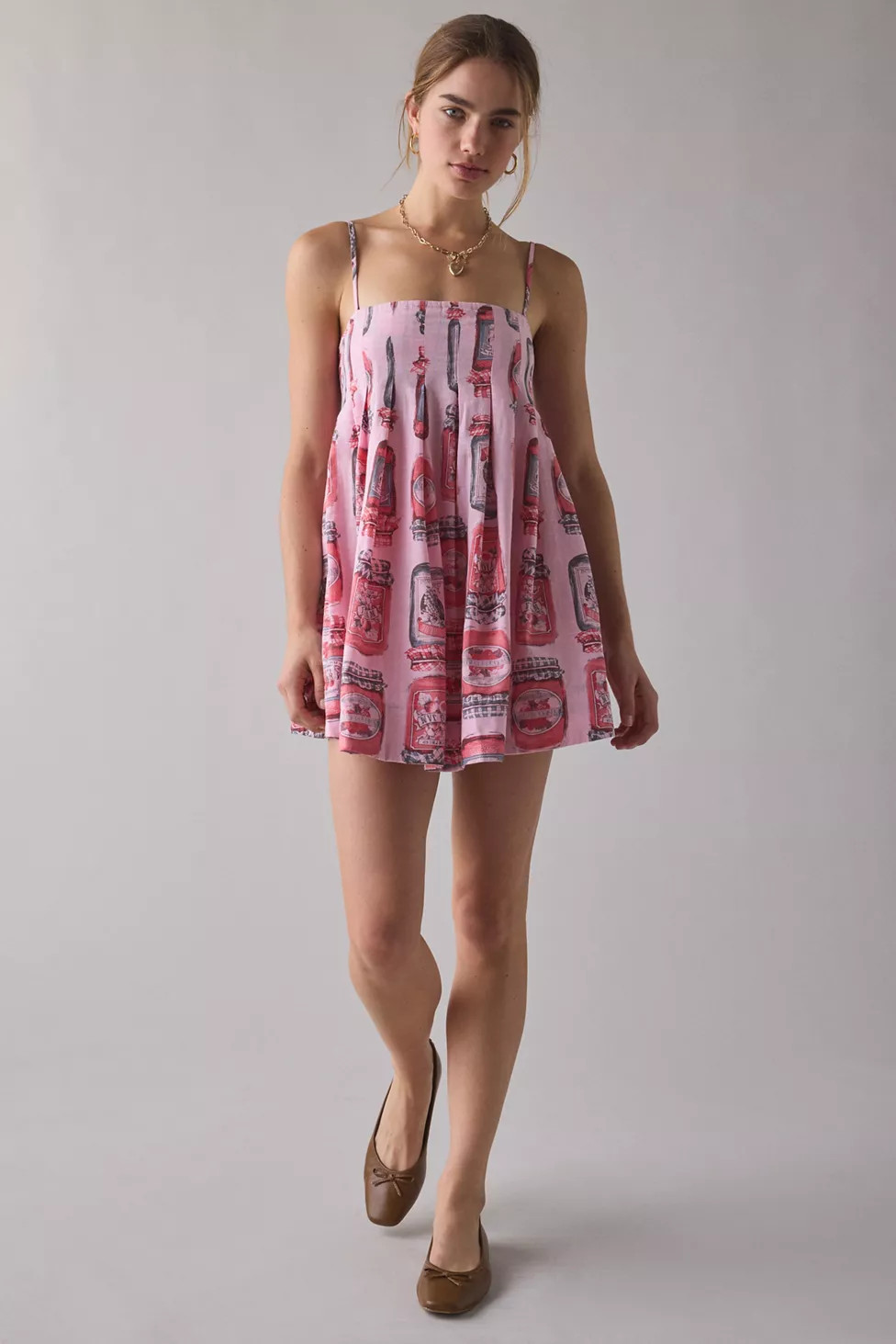 Kimchi Blue Smooth Sailing Pleated Flounce Babydoll Mini Dress | Urban Outfitters (US and RoW)