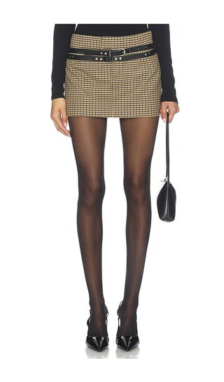 Lexa Belt Skirt in Black Coffee | Revolve Clothing (Global)