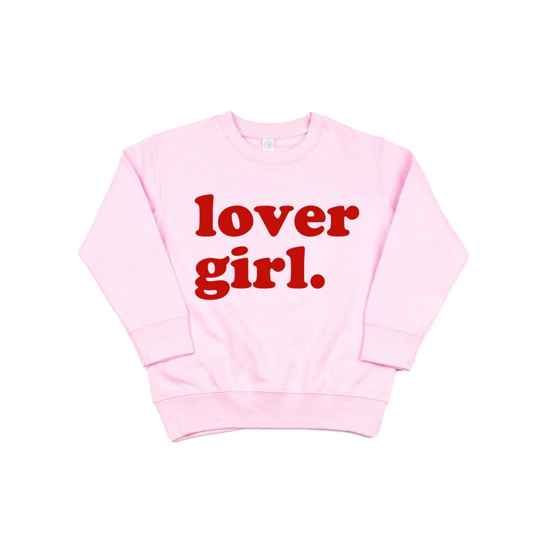 Lover Girl Valentine's Day Sweatshirt I Toddler Girl - Etsy | Etsy (US)