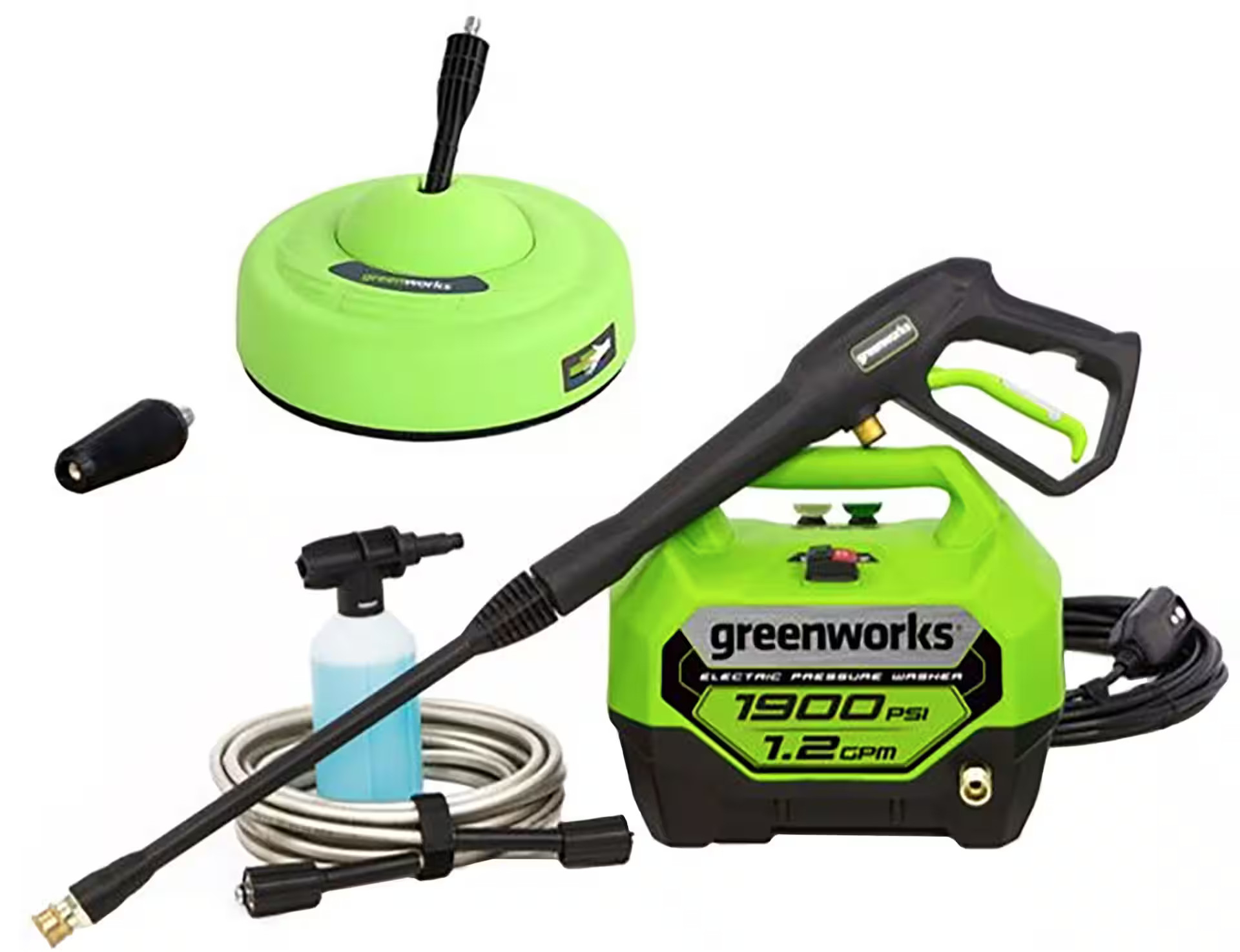 Greenworks 1900 PSI 1.2 GPM Electric Pressure Washer Combo Kit Green 5125702 - Best Buy | Best Buy U.S.