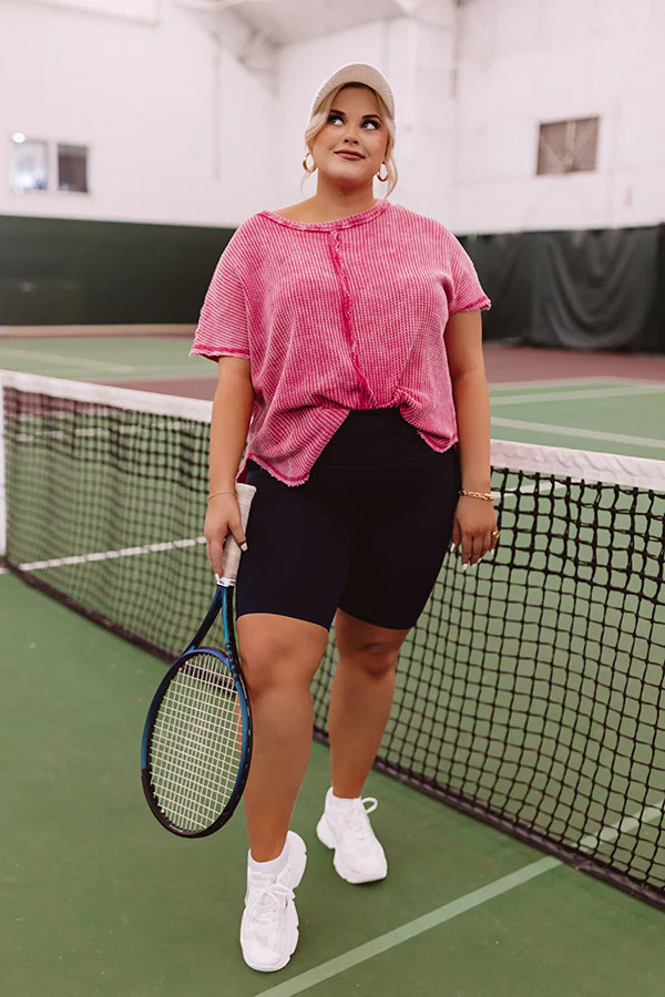 Along The Path Mineral Wash Knit Top In Pink Curves | Impressions Online Boutique