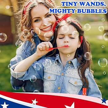 4th of July Bubbles Party Favors for Kids, 20 Pack Mini Bubble Wand Toys for Toddlers, Small Part... | Amazon (US)