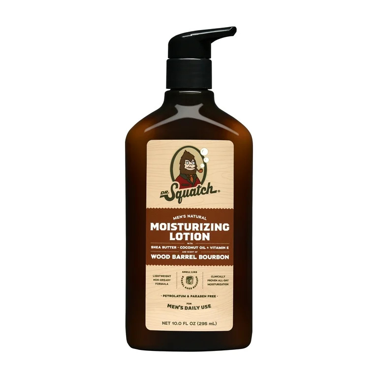 Dr. Squatch Wood Barrel Bourbon Natural Moisturizer Hand Lotion & Body Lotion for Men, 10 fl oz | Walmart (US)