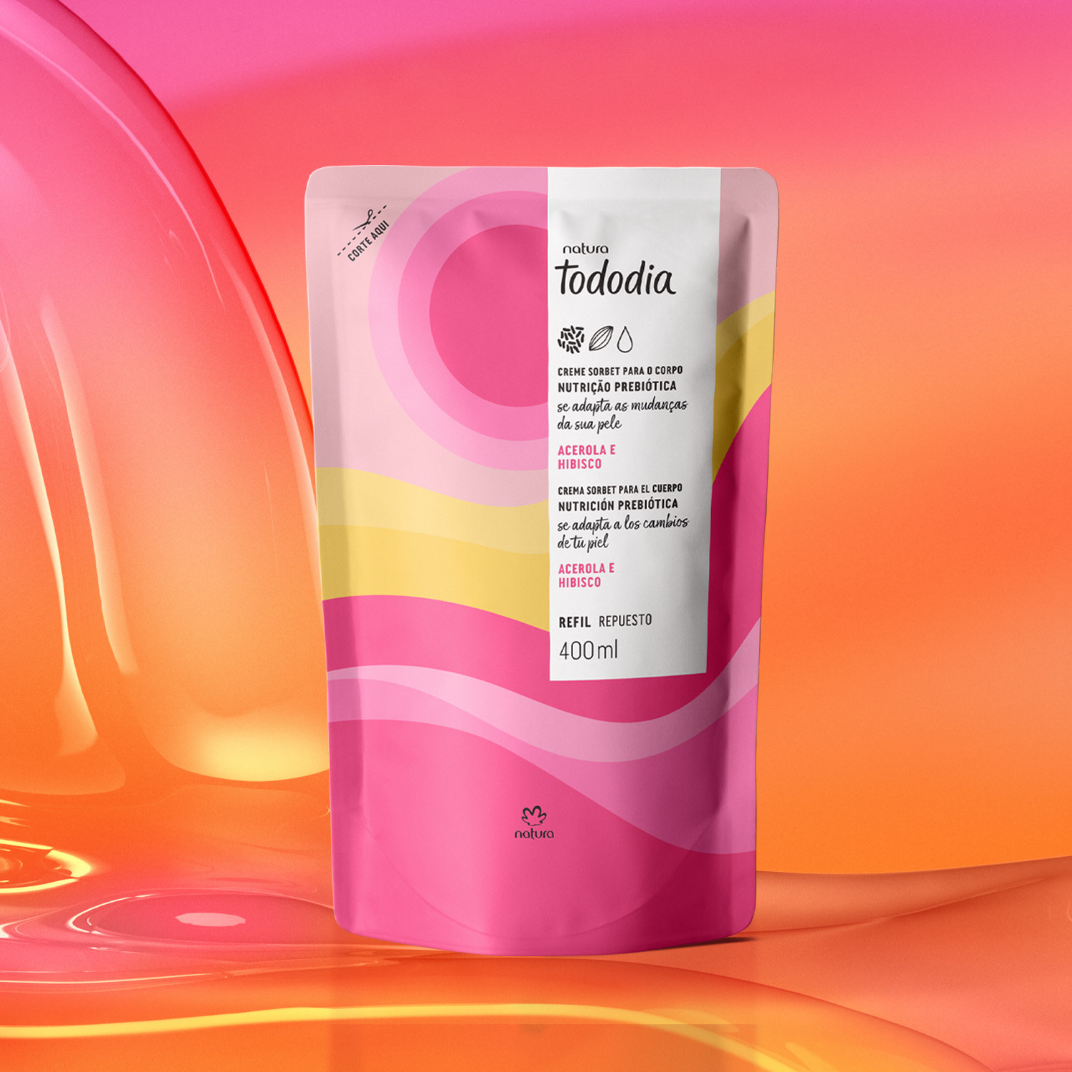 Refil Sorbet Desodorante Nutritivo Tododia Acerola e Hibisco | Natura BR
