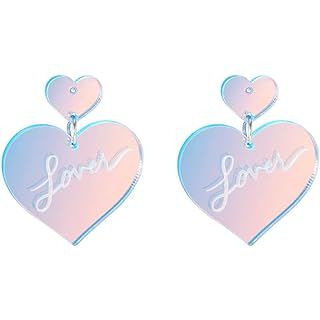 Swifts Lover Heart Earrings for Women 925 Silver Post Trendy Earrings Acrylic Dangle Drop Earring... | Amazon (US)