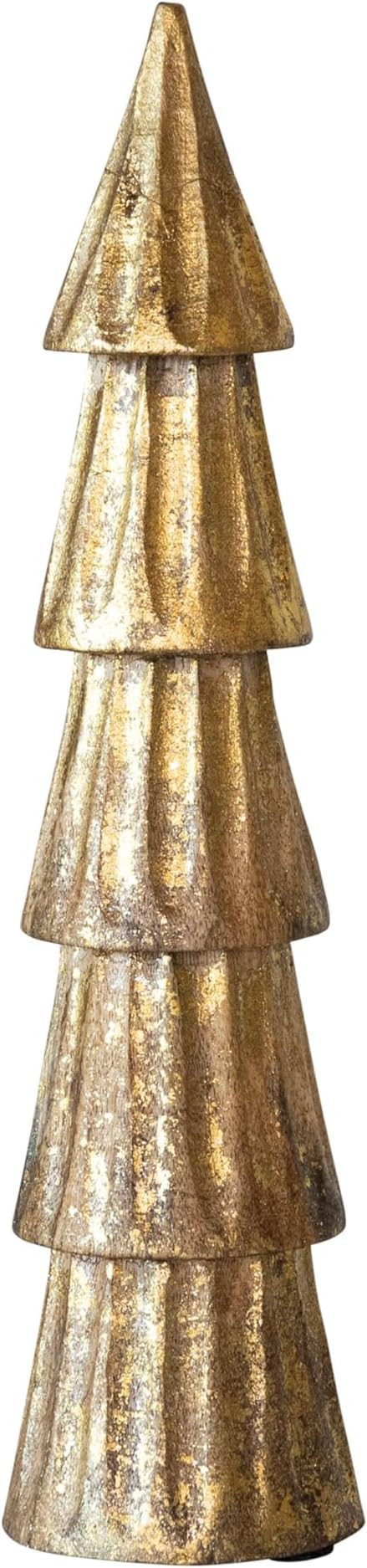 Creative Co-Op Tall Carved Mango Wood Tree, Rubbed Gold Foil Finish | Amazon (US)