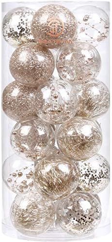 Amazon.com: Sea Team 70mm/2.76" Shatterproof Clear Plastic Christmas Ball Ornaments Decorative Xm... | Amazon (US)