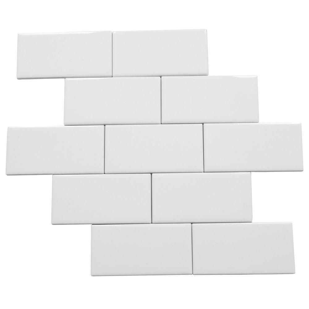 Daltile Rittenhouse Square 3 in. x 6 in. Ceramic Arctic White Subway Tile (12.5 sq. ft. / case)-0... | The Home Depot